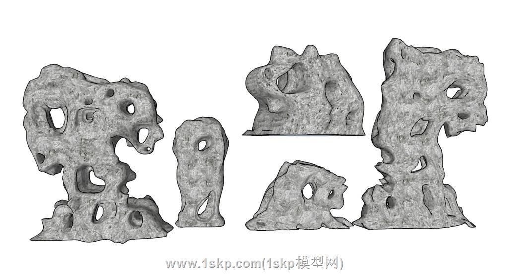 园艺太湖石SU模型 2