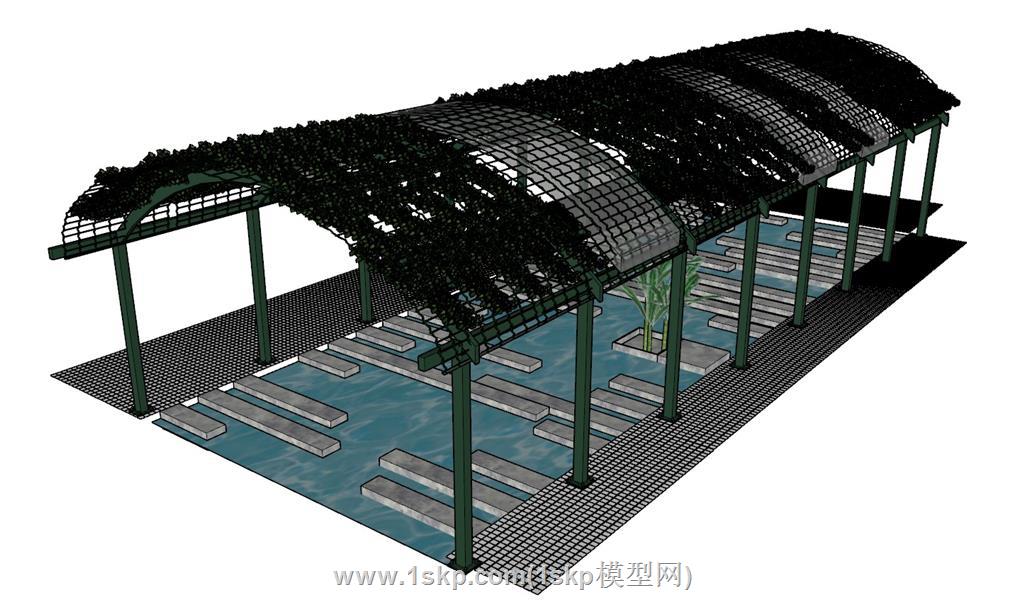 蔓藤廊架SU模型 3