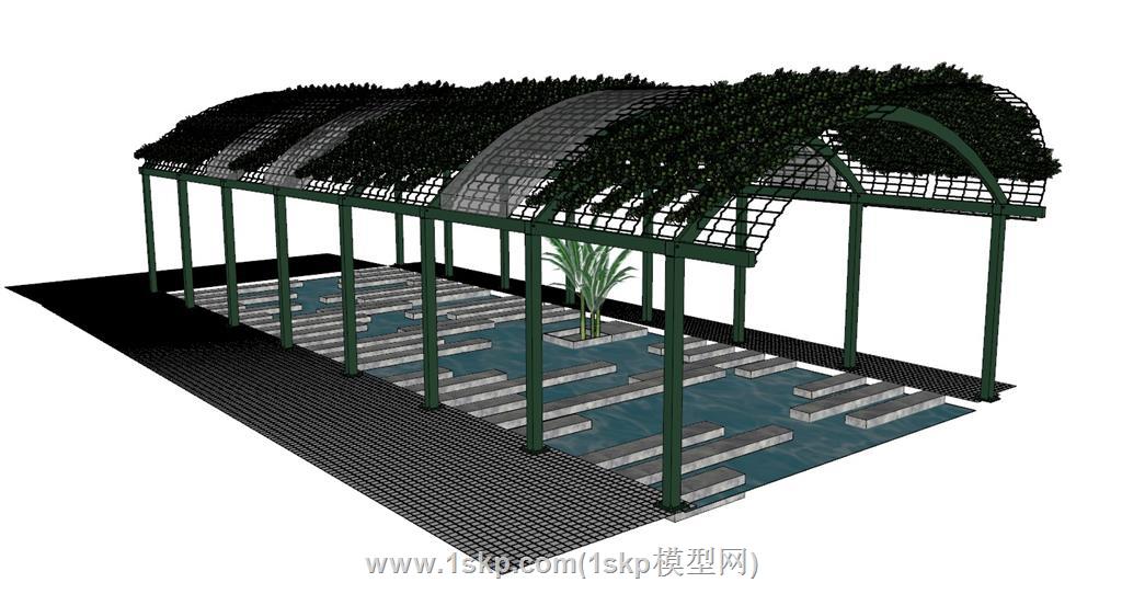 蔓藤廊架SU模型 2