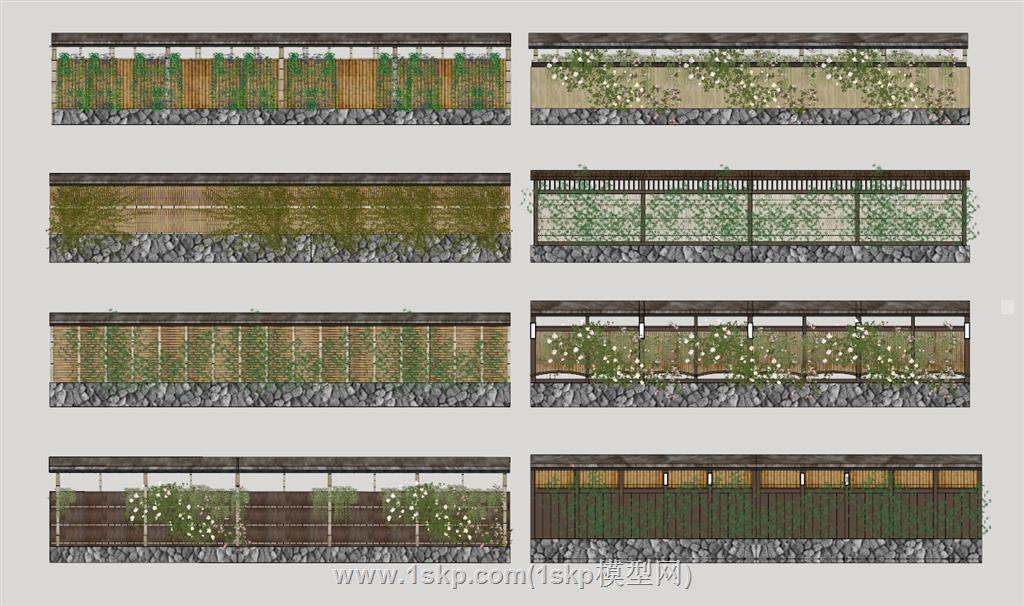 篱笆护栏围墙SU模型 1
