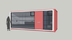 小型 集装 箱房 子工 作室 草图