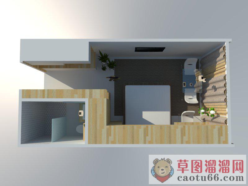 现代公寓酒店SU模型 1