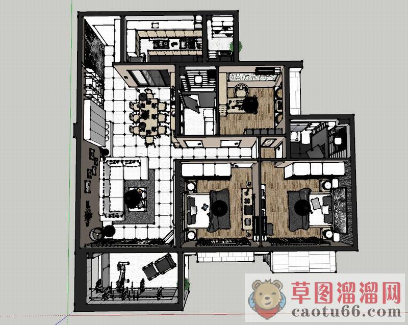 现代家装SU模型