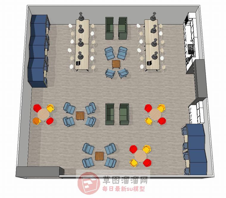 食堂SU模型