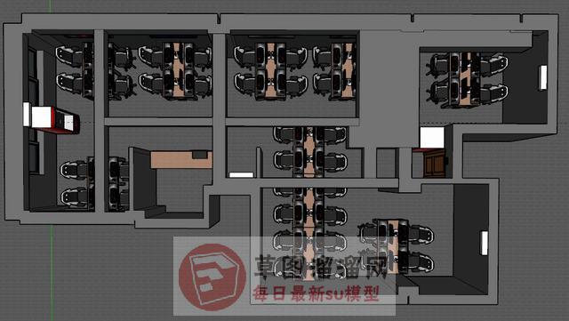 网吧网咖竞技室SU模型 1