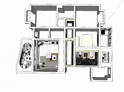 客厅餐厅样板间SU模型