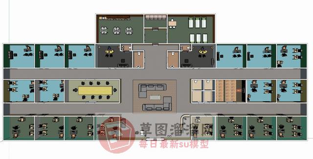 公司办公室整体SU模型 1