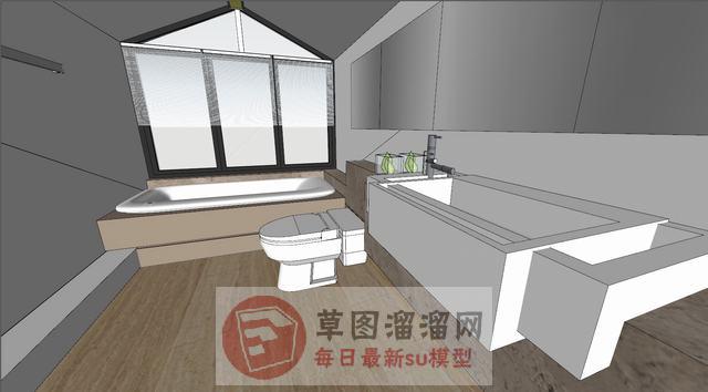 西班牙别墅建筑SU模型 5