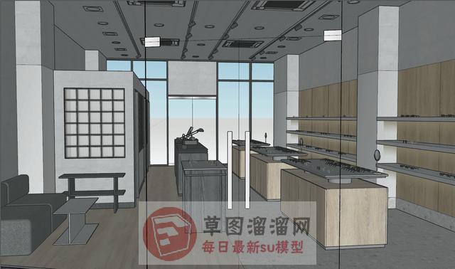 眼镜店工装室内SU模型 2