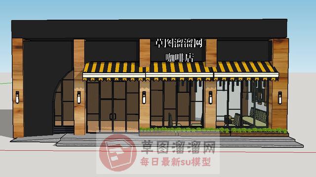 咖啡店咖啡厅商店SU模型