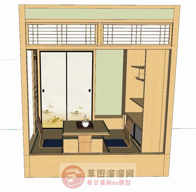 日式榻榻米SU模型 1