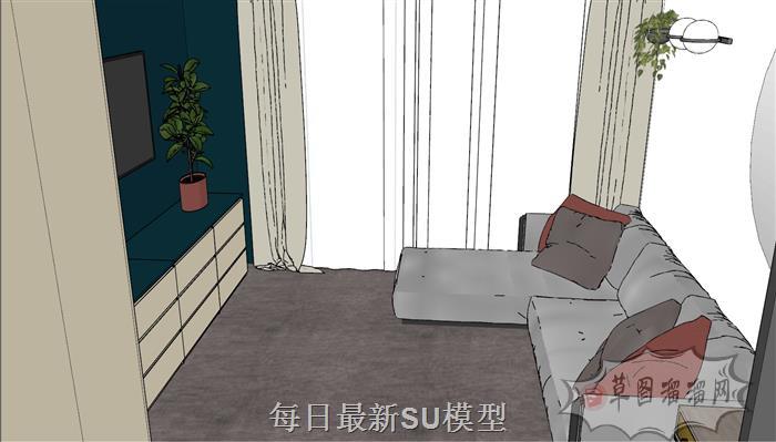 单身公寓住宅SU模型 2