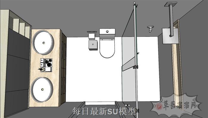 卧室房间床铺SU模型 2