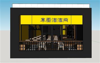 餐饮店咖啡馆咖啡厅SU模型 免费sketchup模型下载