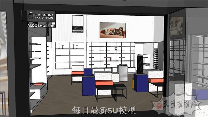 服装店包包店商店SU模型 4