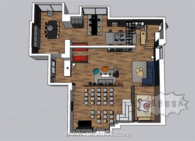 LOFT工业风公司SU模型 1