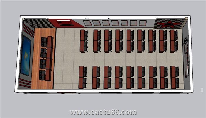 党建会议室会议厅SU模型 1