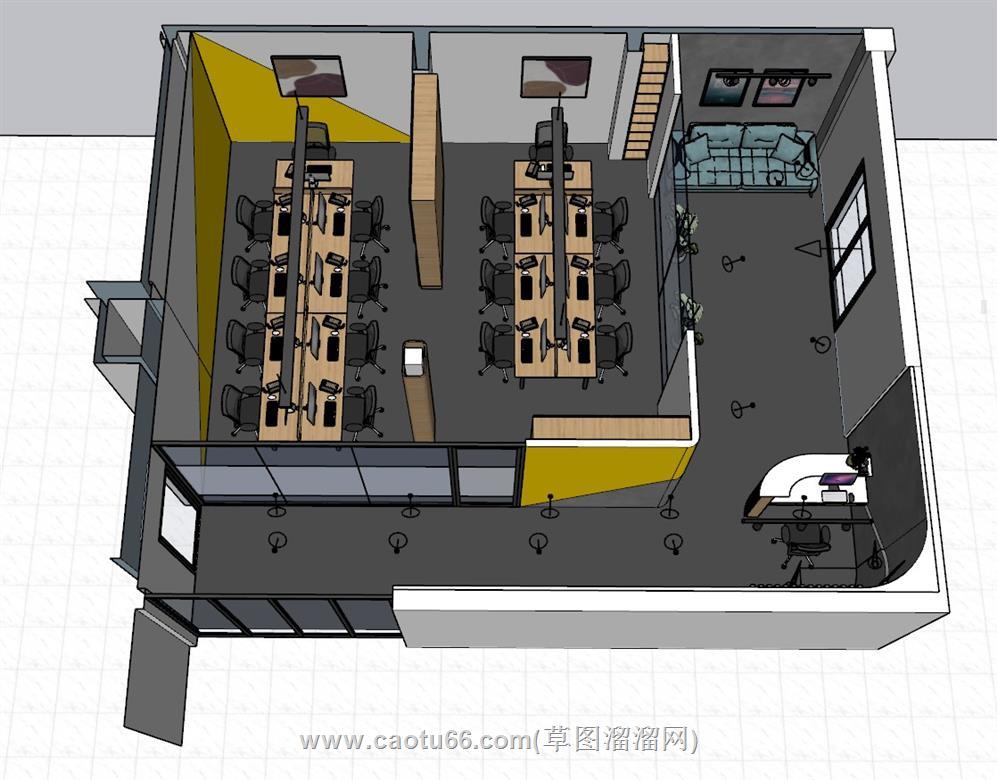 公司办公室SU模型 1