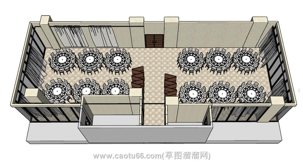 酒席宴席SU模型 1