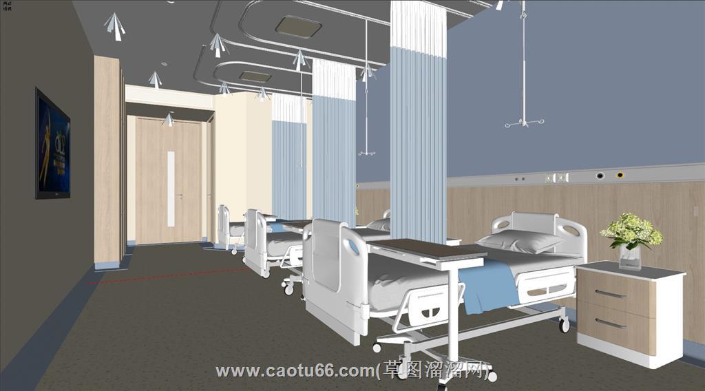 医院病房病床SU模型 1