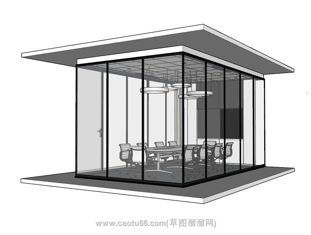 会议室会议桌SU模型 3