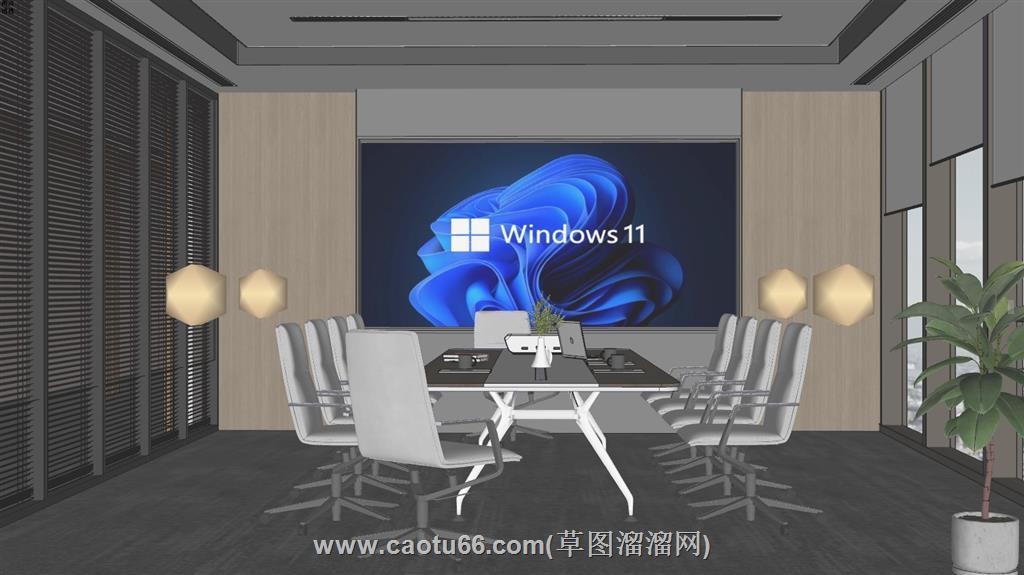 会议室会议厅SU模型 3