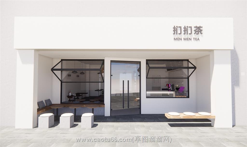 奶茶店SU模型 1