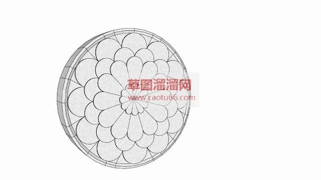 石雕浮雕图案雕刻画SU模型 1