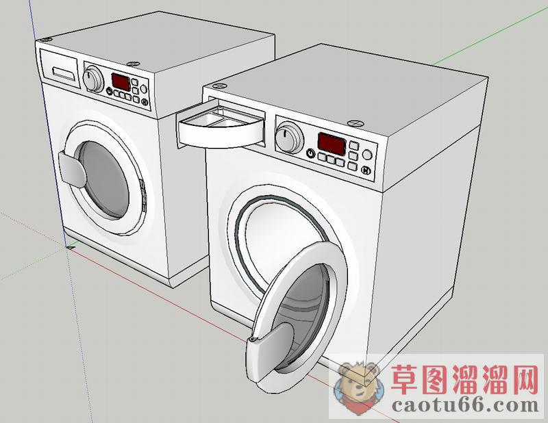 滚筒洗衣机家电SU模型 1