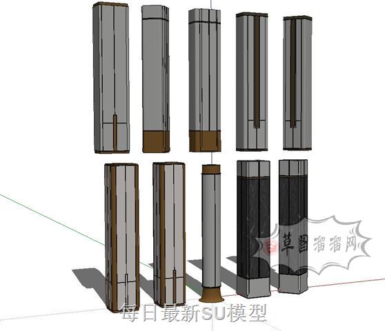 石柱景观柱SU模型 1