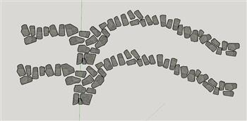 石块路路径SU模型 免费sketchup模型下载