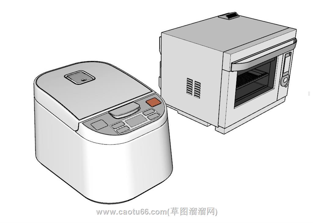 电饭煲电饭锅微波炉SU模型 1