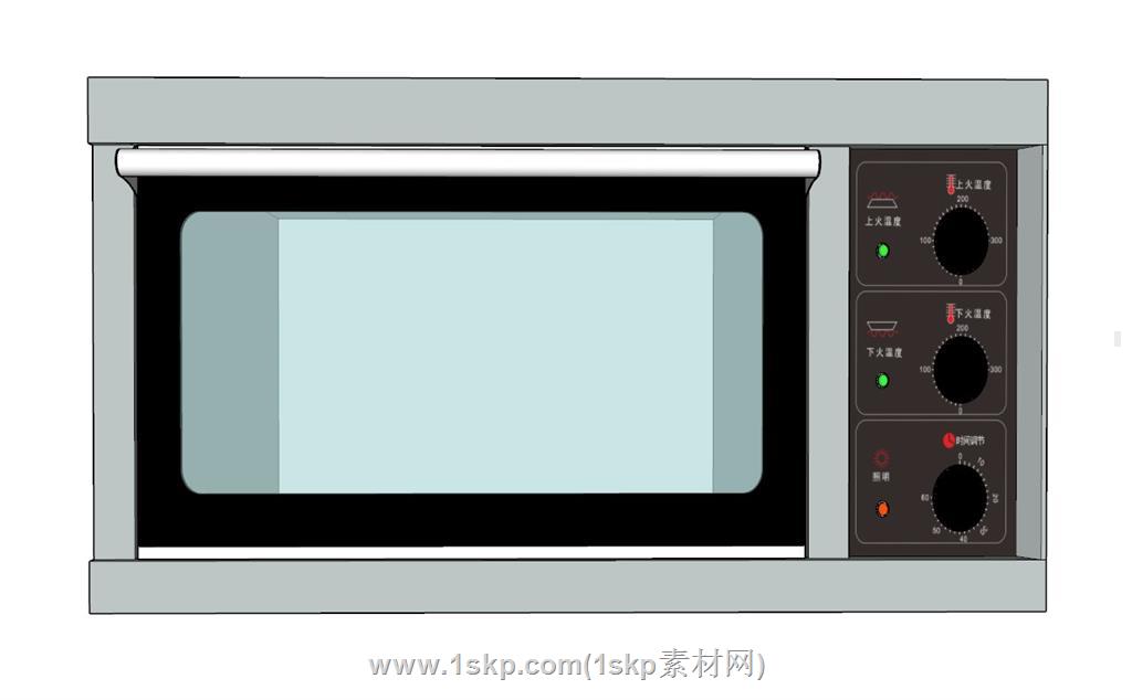 微波炉烤箱烘焙SU模型 1