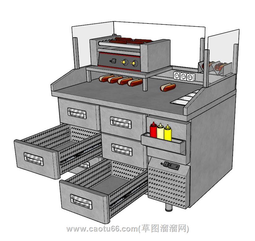 烧烤热狗SU模型