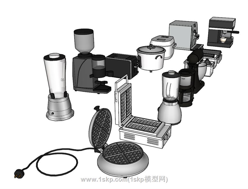 咖啡机电饭锅SU模型 1