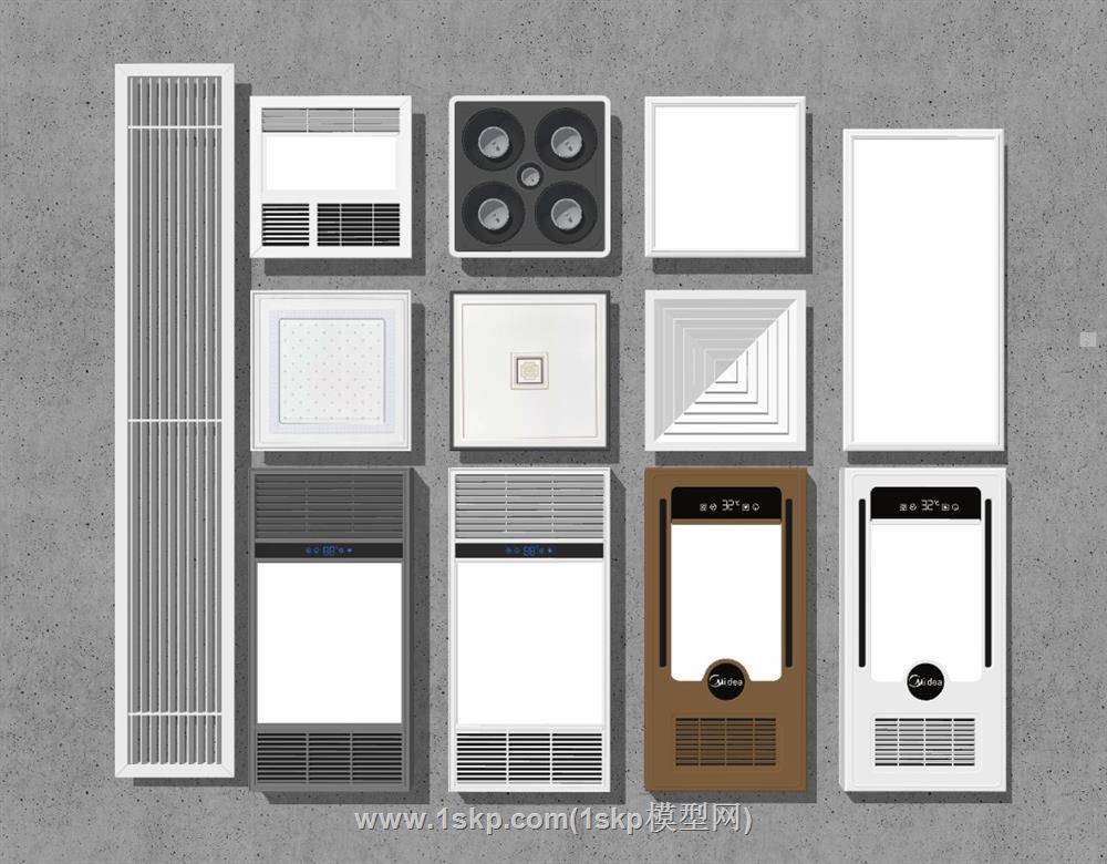 浴霸排风口SU模型 1