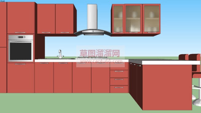 厨房橱柜连接SU模型 1