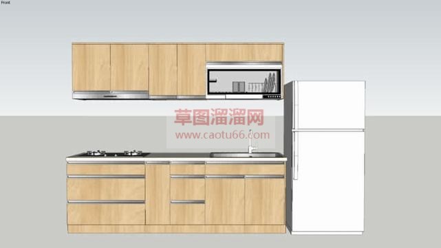 现代厨房橱柜SU模型 1