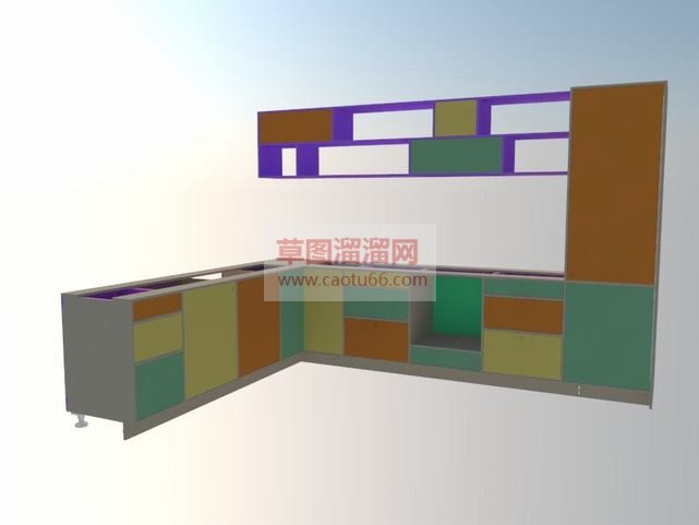 彩色橱柜免费SU模型 1