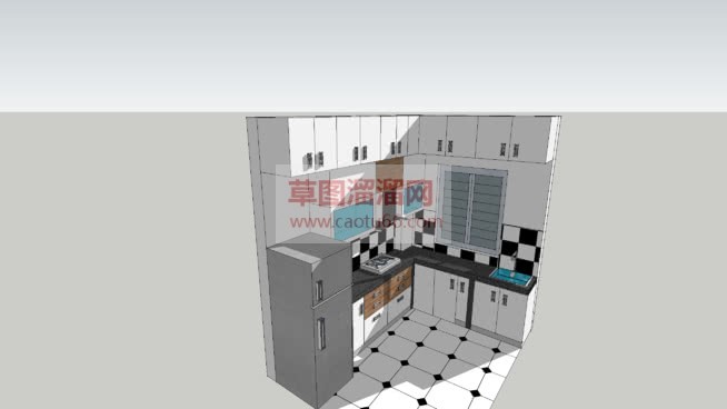 厨房橱柜壁柜SU模型 1