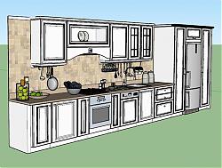 厨房橱柜厨具SU模型 免费sketchup模型下载