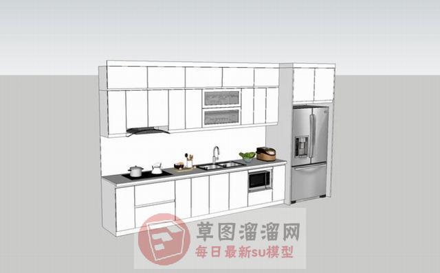 厨房厨具冰箱SU模型 1