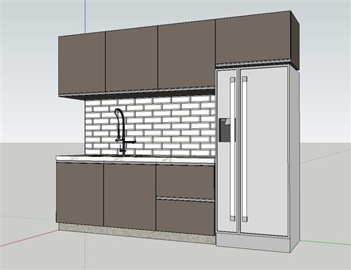 厨房橱柜SU模型 1
