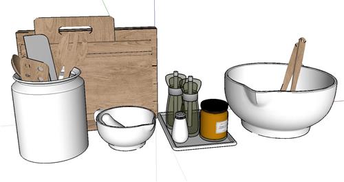 厨房道具厨房SU模型 1