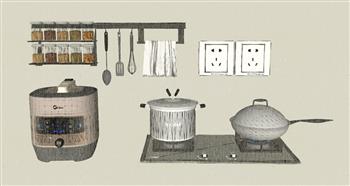 燃气灶 灶台 锅头 电饭煲 厨具