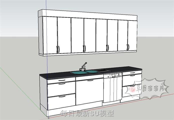 厨房橱柜厨具SU模型 1