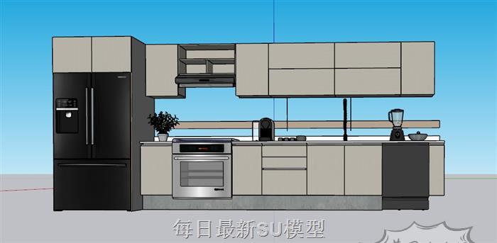 厨房橱柜厨具SU模型 1