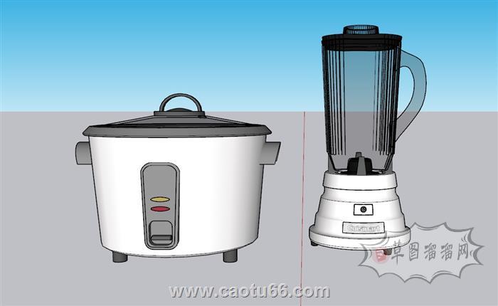 电饭锅果汁机SU模型 1