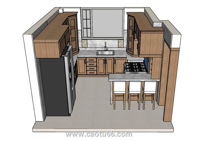厨房橱柜SU模型 1
