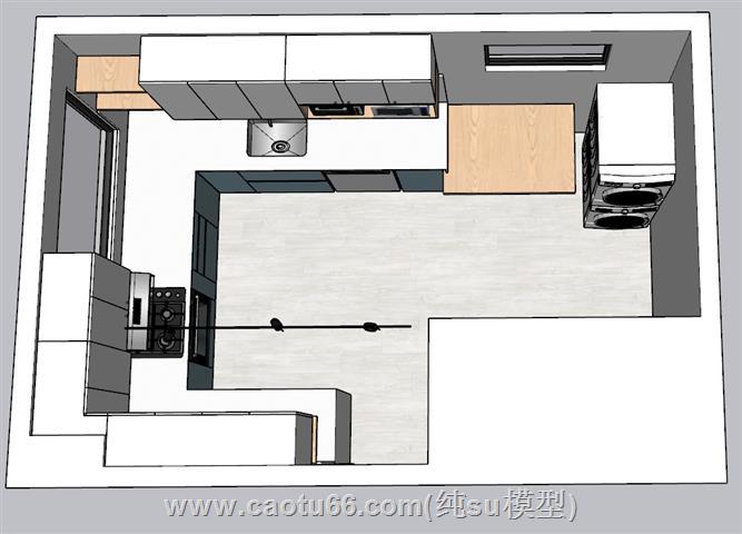 厨房橱柜厨具SU模型 1